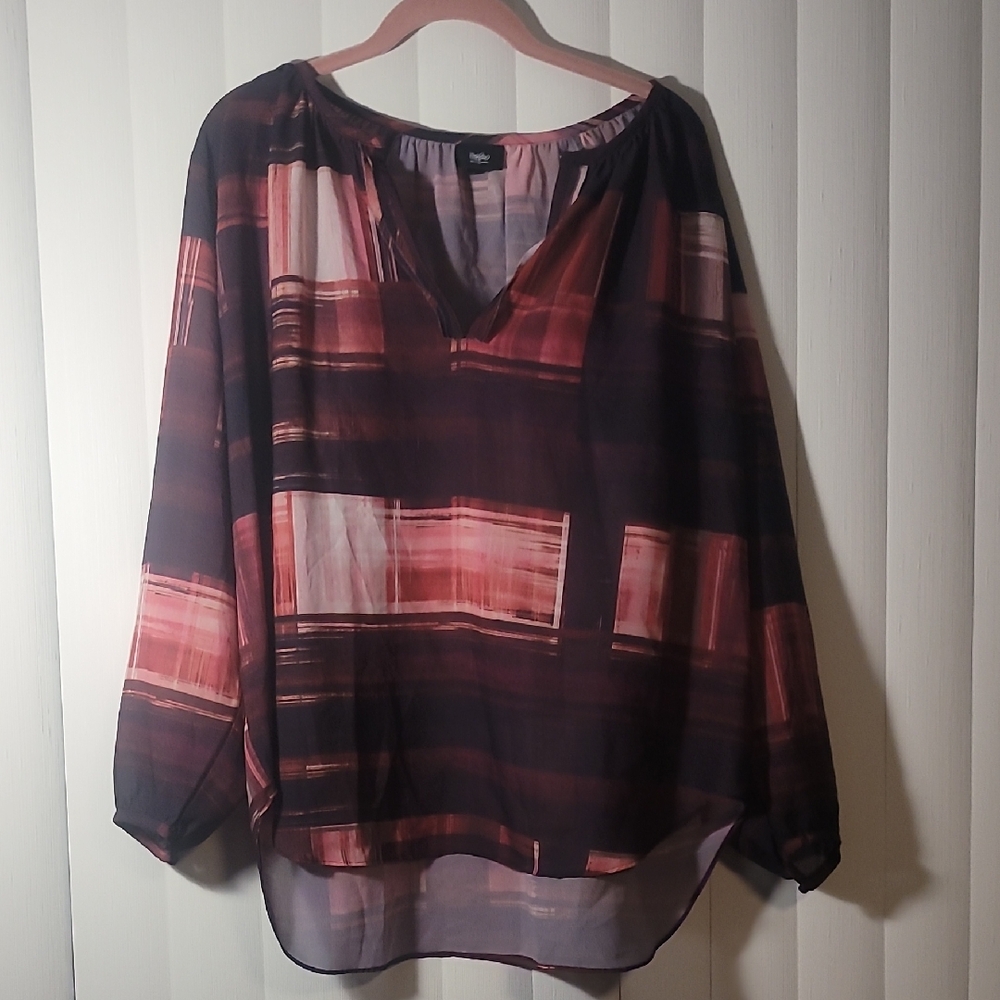 Mossimo Women's Long Sleeve Sheer Blouse (XL)